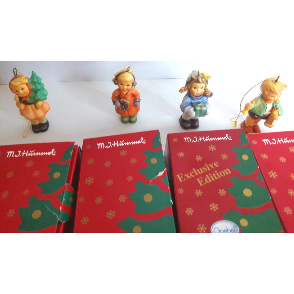 Vintage Goebel M J Hummel Christmas Ornaments #1493 #1209 #1679 #1215 Set Of 4